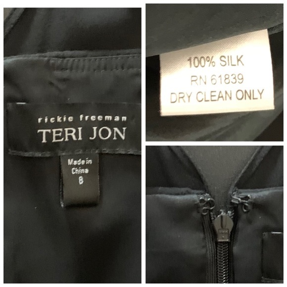 Rickie Freeman Teri Jon black sleeveless party dress. - Picture 16 of 16